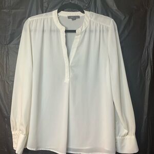 Casual White Long-Sleeve Blouse